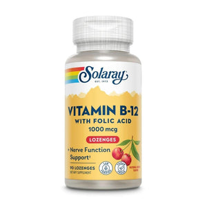  Solaray Vitamin B-12 Cherry 1000mcg 90 Lozenges 