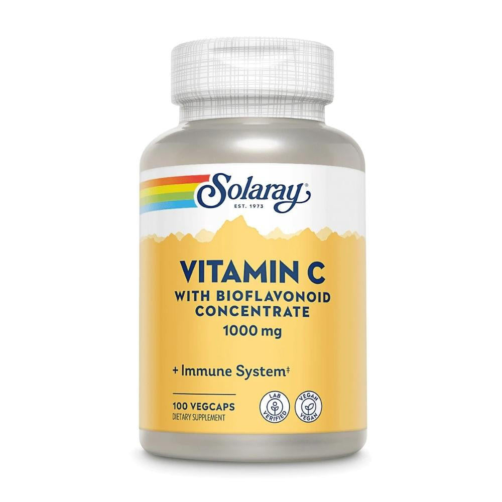 Solaray Vitamin C With Rose Hips, Acerola, Bioflavonoids 1000mg 100 Capsules 