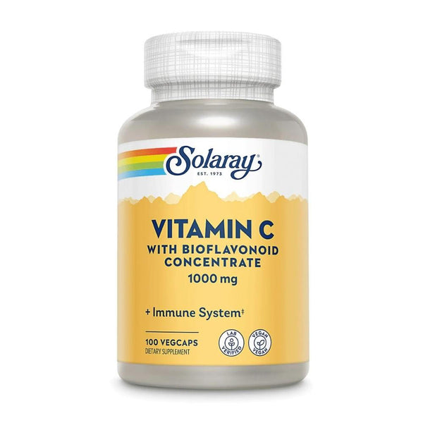  Solaray Vitamin C With Rose Hips, Acerola, Bioflavonoids 1000mg 100 Capsules 