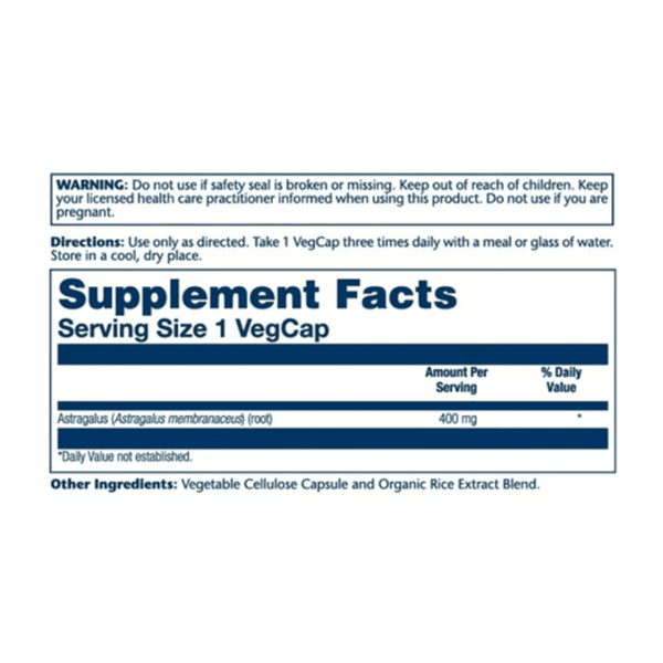  Solaray ASTRAGALUS 400mg 180 Capsules 