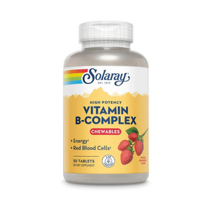  Solaray B-Complex Chewable Strawberry Flavor 50 Wafers 