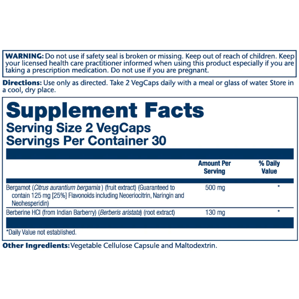  Solaray Bergamot 500mg 60 Capsules 