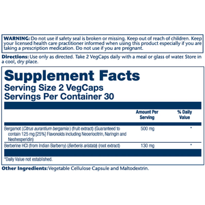  Solaray Bergamot 500mg 60 Capsules 