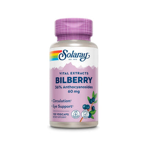  Solaray Bilberry Berry Extract 60mg 120 Capsules 