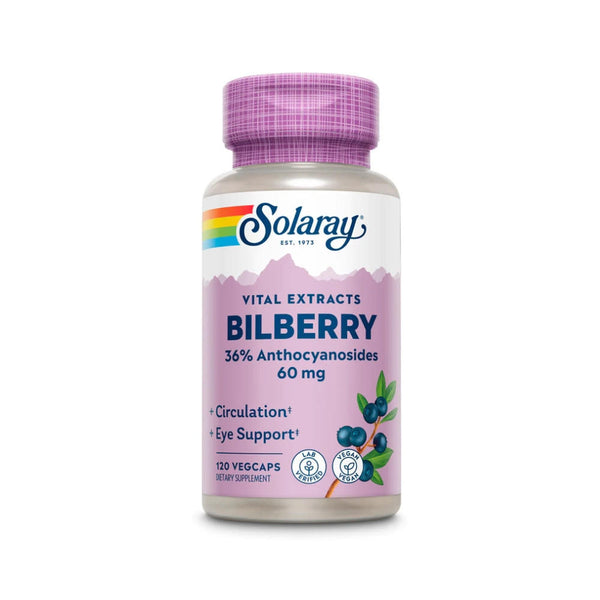  Solaray Bilberry Berry Extract 60mg 120 Capsules 