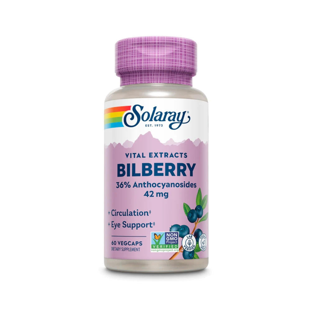  Solaray Bilberry Extract 42mg 60 Capsules 