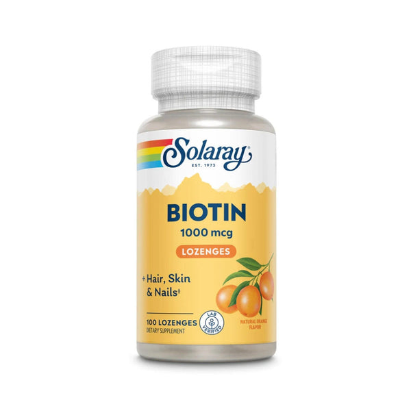  Solaray Biotin 1000mcg 100 Sublingual Lozenges 