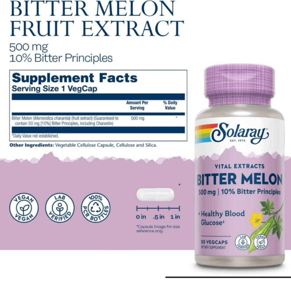 Solaray BITTER MELON 500mg 30 Capsules 