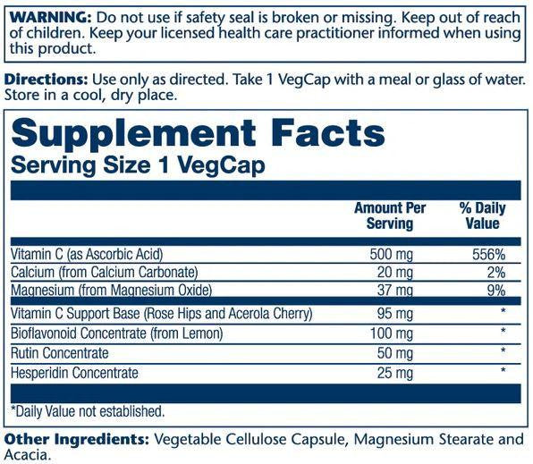  Solaray Buffered Vitamin C w/ Bioflavonoid Concentrate 500mg 250VC 