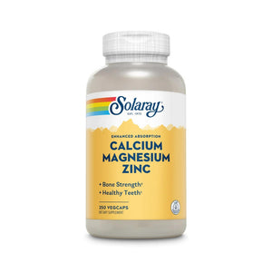  Solaray Calcium, Magnesium, Zinc 1000/500/25 250 Caps 