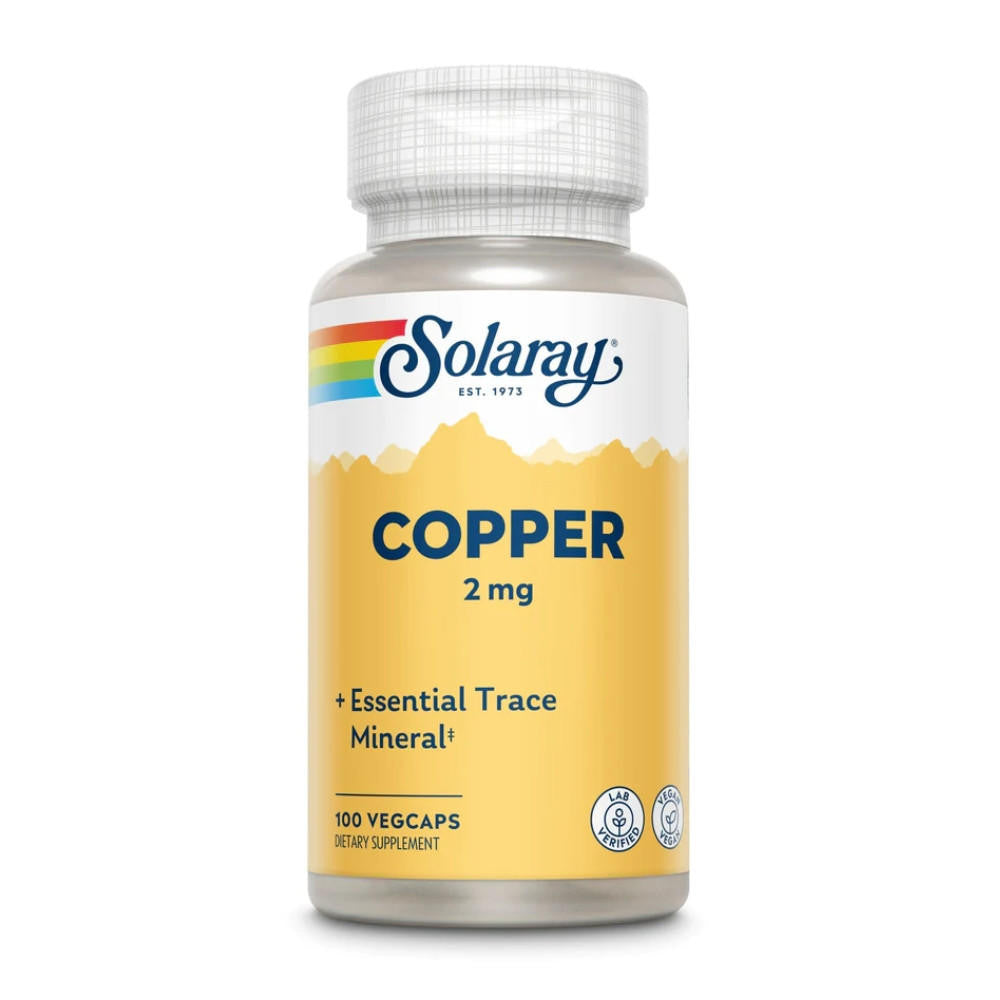  Solaray Copper 2mg 100 Capsules 