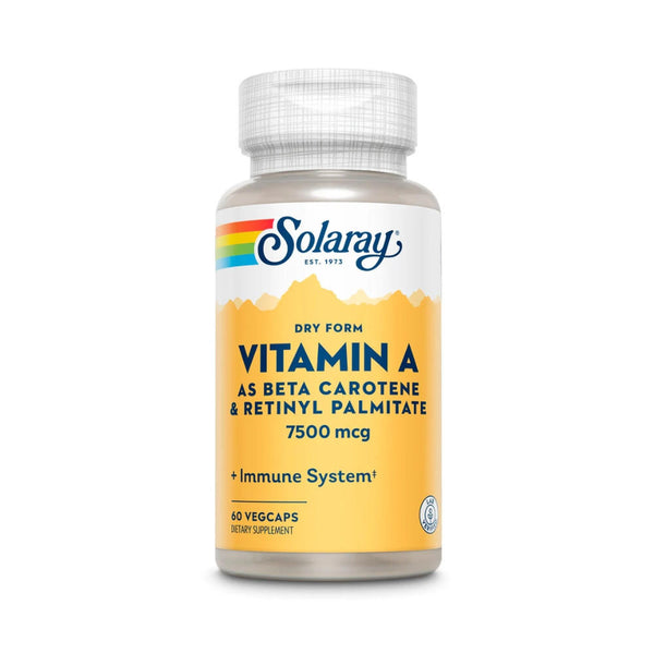  Solaray Emulsified Dry Vitamin A 25,0000IU 60 Caps 