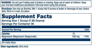  Solaray Extra Strength Magnesium Glycinate Powder 