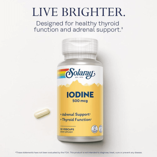  Solaray Iodine 500mcg 30 Capsules 