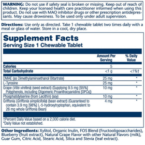  Solaray Kids Focus Grape Chewables 60 Count 