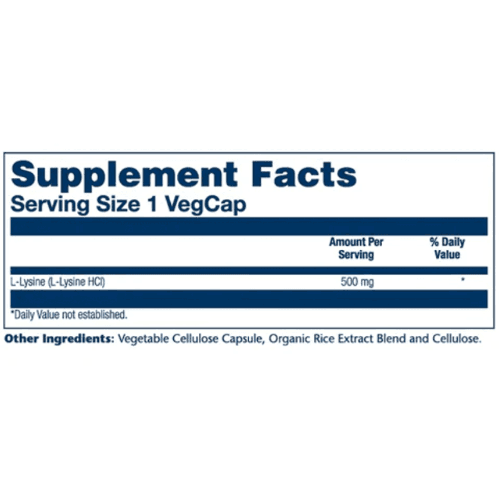  Solaray L-LYSINE 500mg 60 Capsules 