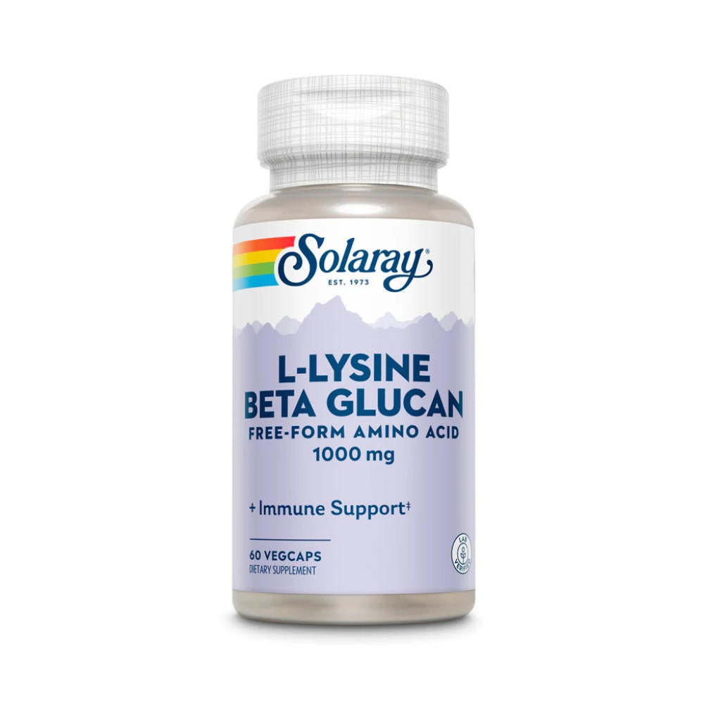  Solaray L-Lysine & Beta Glucan 1000mg 60 Capsules 