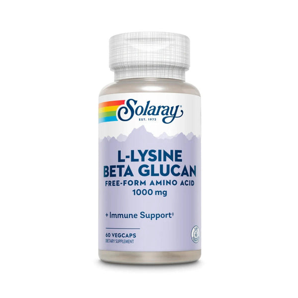  Solaray L-Lysine & Beta Glucan 1000mg 60 Capsules 