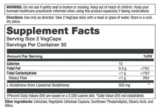 Solaray Liposomal Glutathione 500mg 60 Capsules