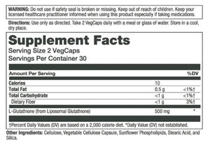 Solaray Liposomal Glutathione 500mg 60 Capsules