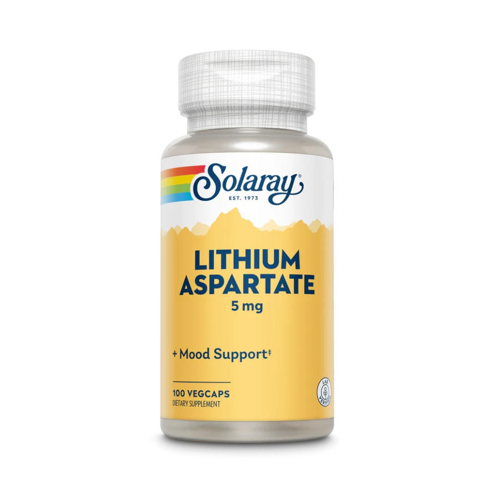  Solaray Lithium Aspartate 5mg 100 Capsules 