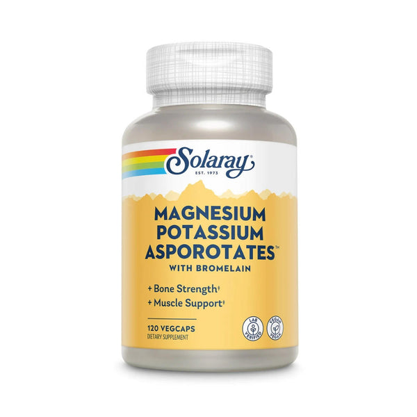  Solaray Magesium & Potassium Asporotates w/ Bromelain 120 Capsules 