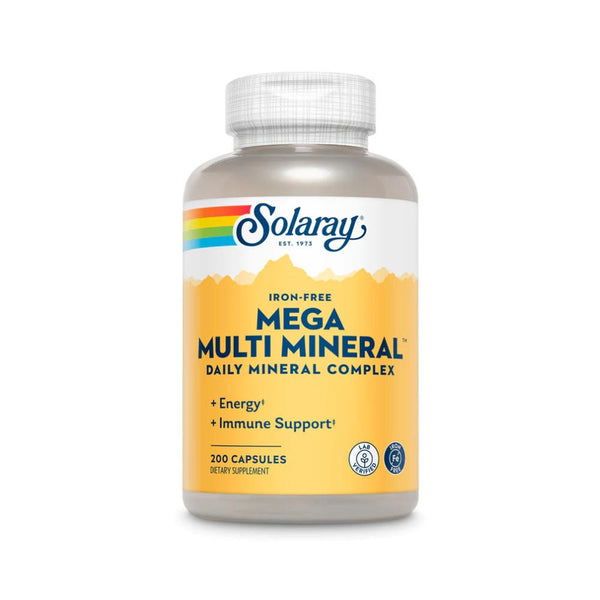  Solaray Mega Multi Mineral Iron Free 200 Caps 