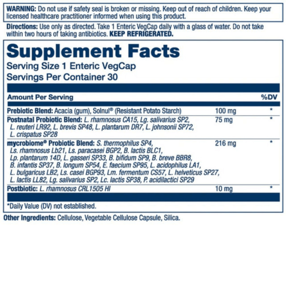  Solaray Mycrobiome Complete Probiotic Postnatal 30 Capsules 