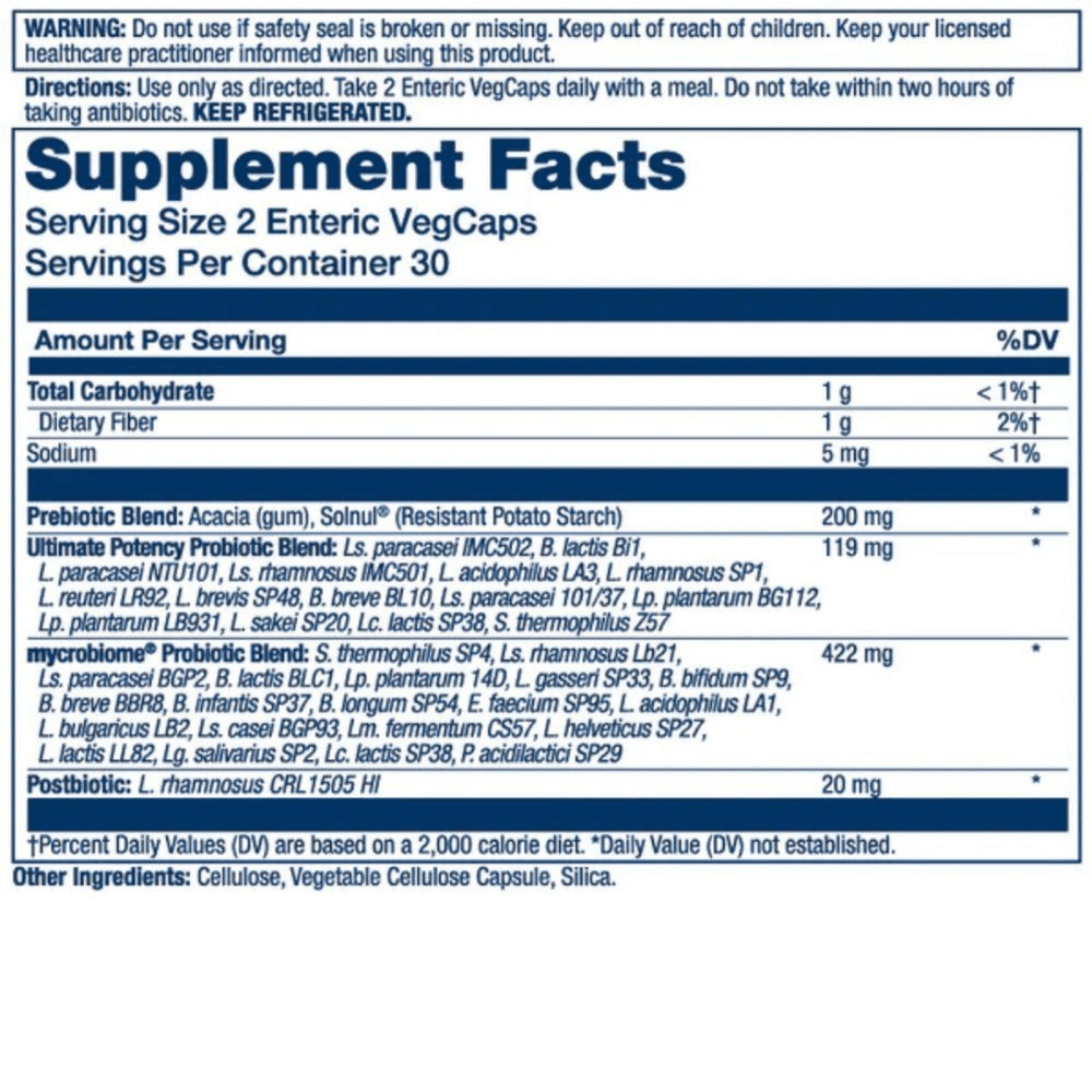  Solaray Mycrobiome Complete Probiotic Ultimate Potency 60 Capsules 