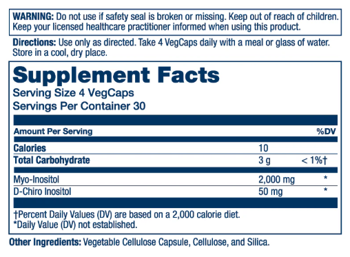Solaray Myo + D-Chiro Inositol 120 Capsules