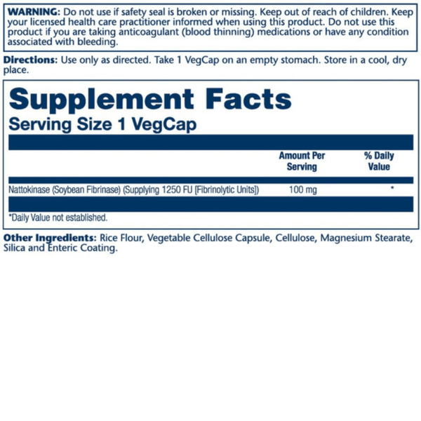  Solaray Nattokinase 100mg 30 Veg Caps 