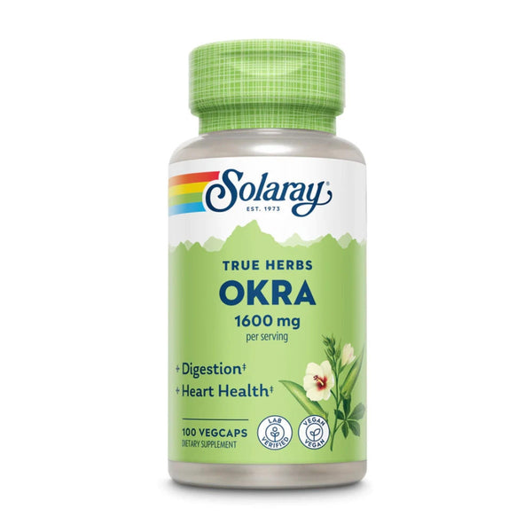  Solaray Okra 1,600mg 100 Capsules 
