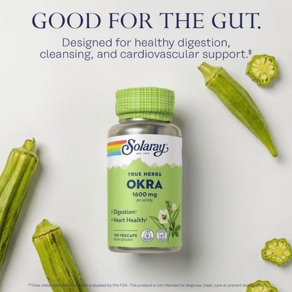  Solaray Okra 1,600mg 100 Capsules 