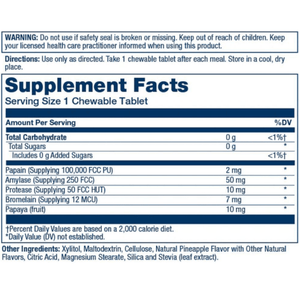  Solaray Papaya Enzyme 180 Chewables 
