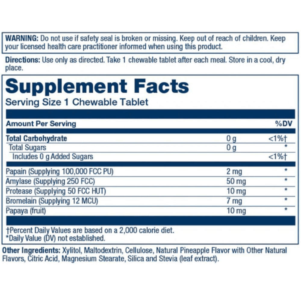  Solaray Papaya Enzyme 90 Chewables 