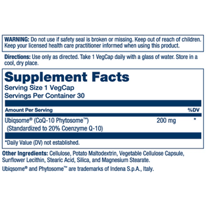  Solaray Prosorb Coq10 Phytosome 30 Capsules 