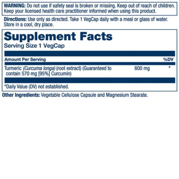 Solaray SOL Vital Extracts Turmeric 600mg 30 Capsules 