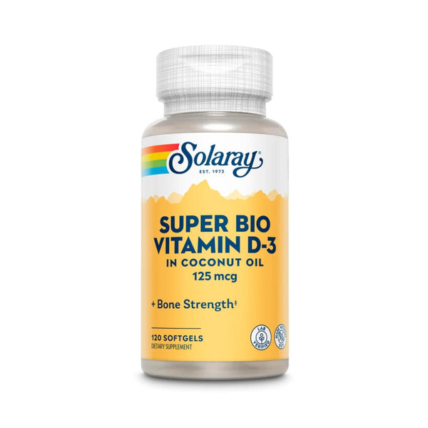  Solaray Vitamin D3 5000iu 120 Soft Gels in Coconut Oil 