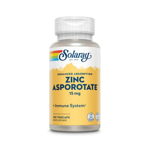  Solaray Zinc Asporotate 15mg 100 Vege Capsules 
