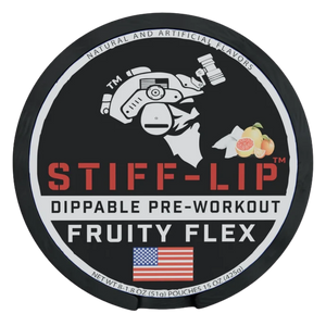 Stiff Lip Supps Dippable Preworkout Pouches in the fruity flex flavor