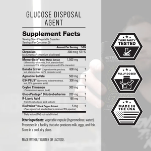 Unbound GDA 30 Servings supplement facts on a white background