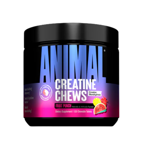Universal Animal Creatine Chews in the Fruit Punch Flavor against a white background