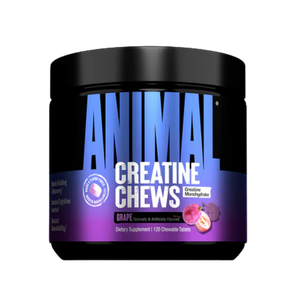 Universal Animal Creatine Chews in the Grape Flavor against a white background
