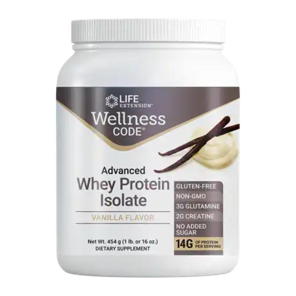 Life Extension Wellness Code Adv Whey Protein Vanilla 1lb 