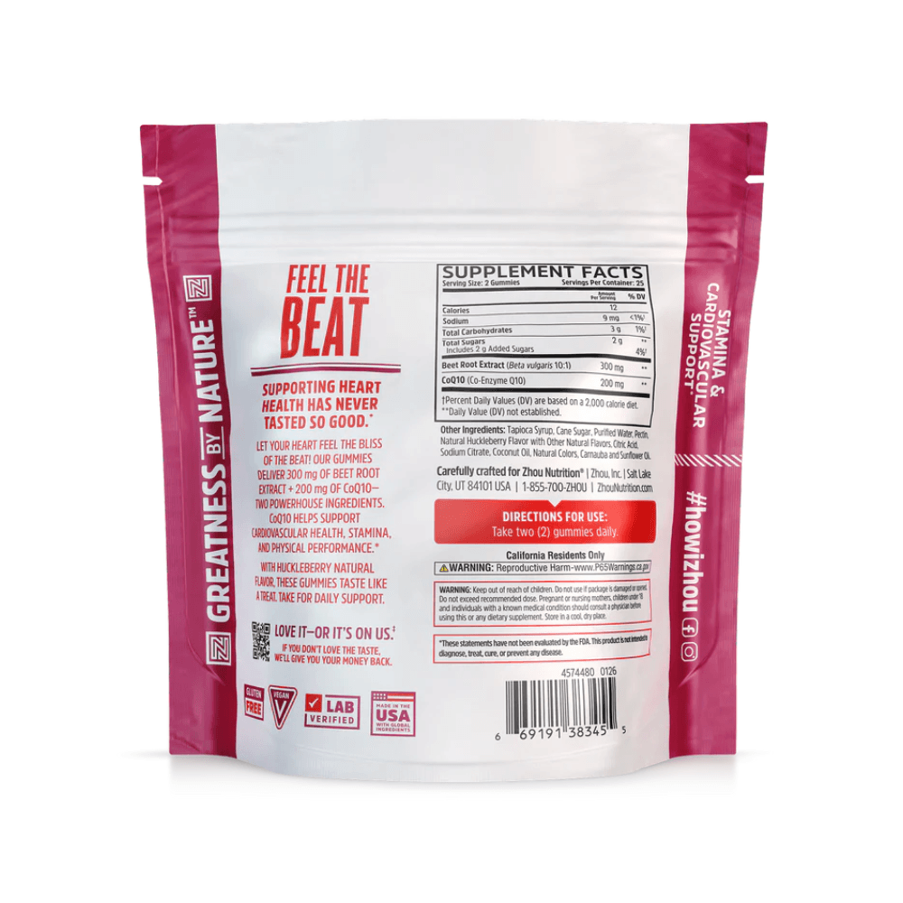  ZHOU CoQBeet Gummies Huckleberry 50 Gummies 