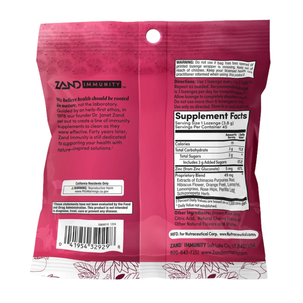 Zand Cherry Echinacea Zinc Lozenges 45 Count