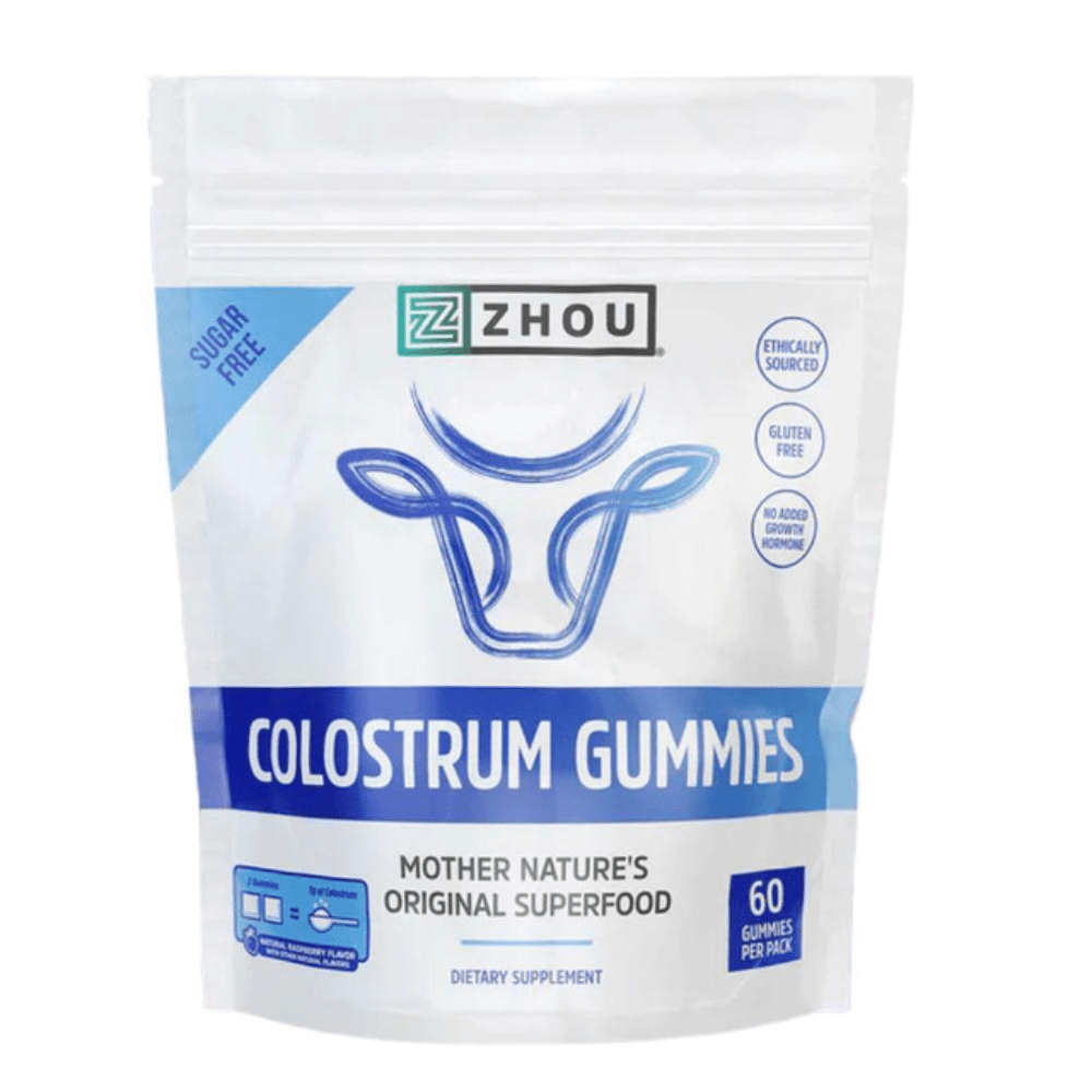 ZHOU Zhou Colostrum Gummies Natural Peach 60 Count 
