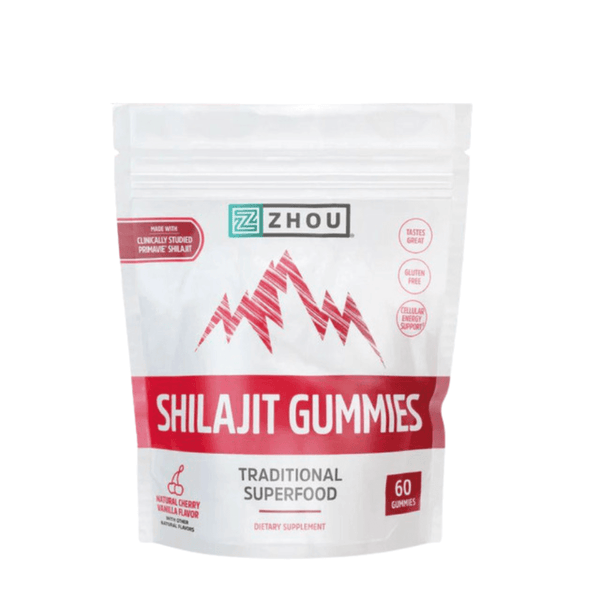 ZHOU Zhou Shilajit Gummies Natural Cherry Vanilla 60 Count 