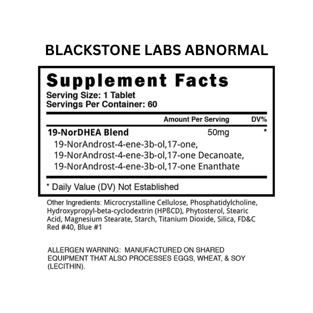 Four Blackstone Labs supplement bottles on a white background