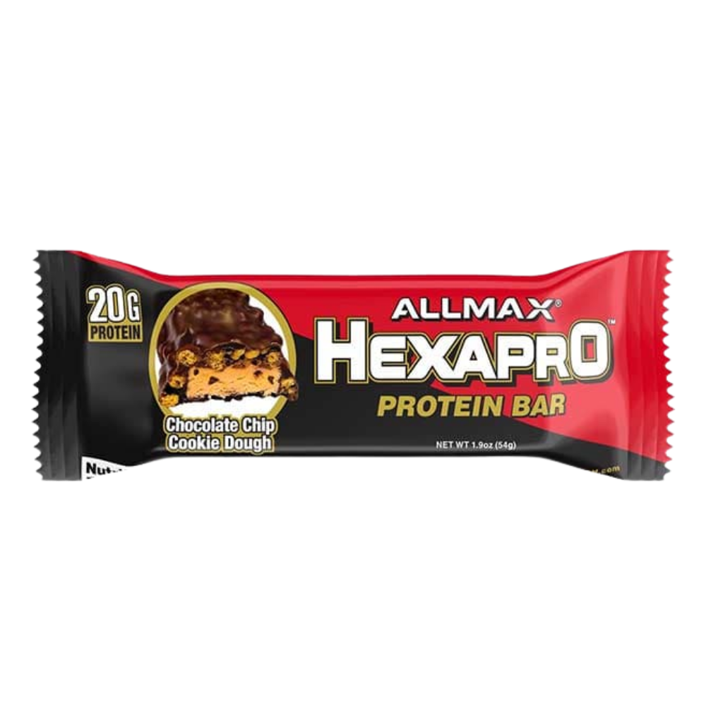 CLEARANCE: Single Allmax Hexapro Protein Bars Chocolate Chip Cookie Dough EXP 09/2026